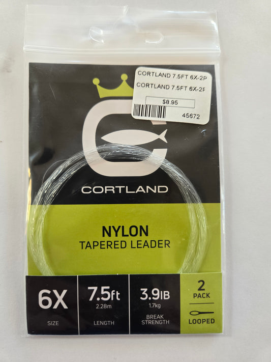 Cortland Nylon Taper Leader 7.5 ft 6X - 2 pack (qty 2)